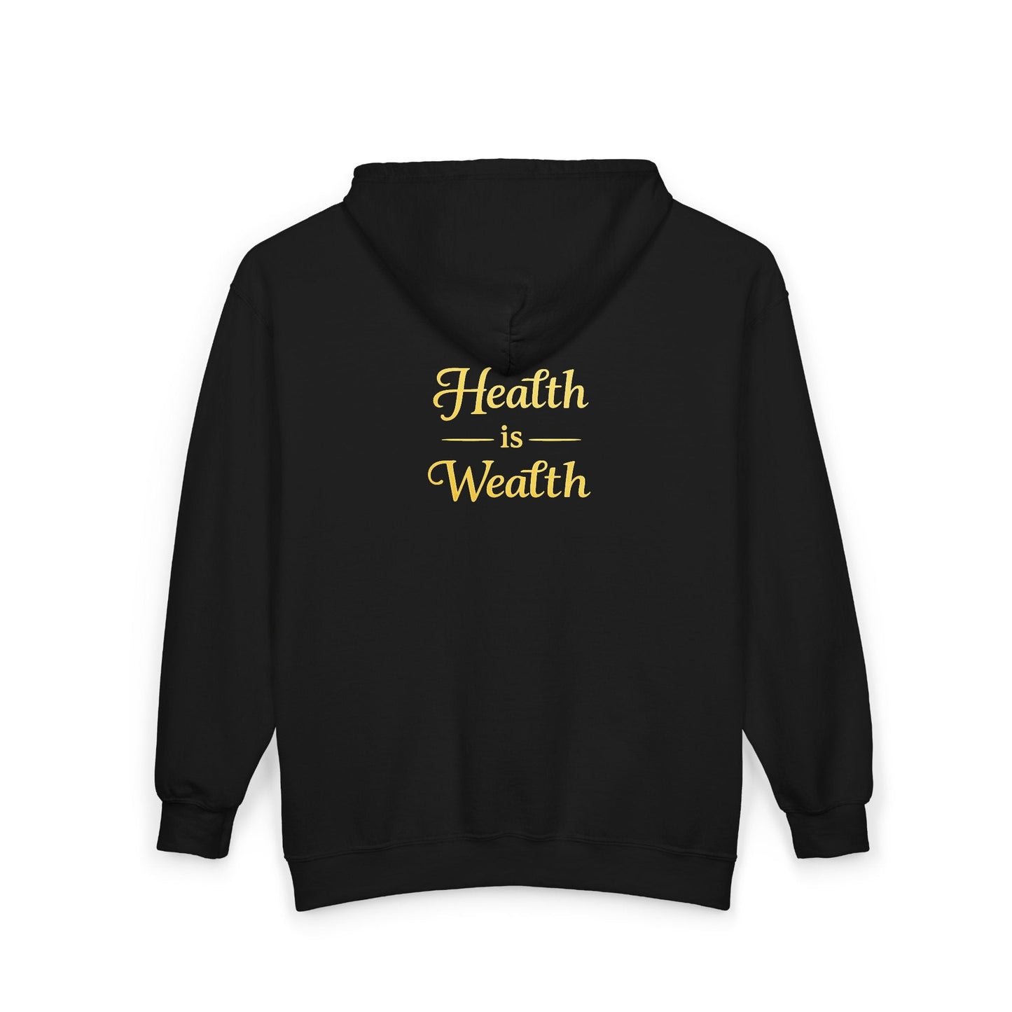 Health Is Wealth Zip Hoodie — Inspirational Wellness Hooded Sweatshirt - luxuryhomedecoridea.com