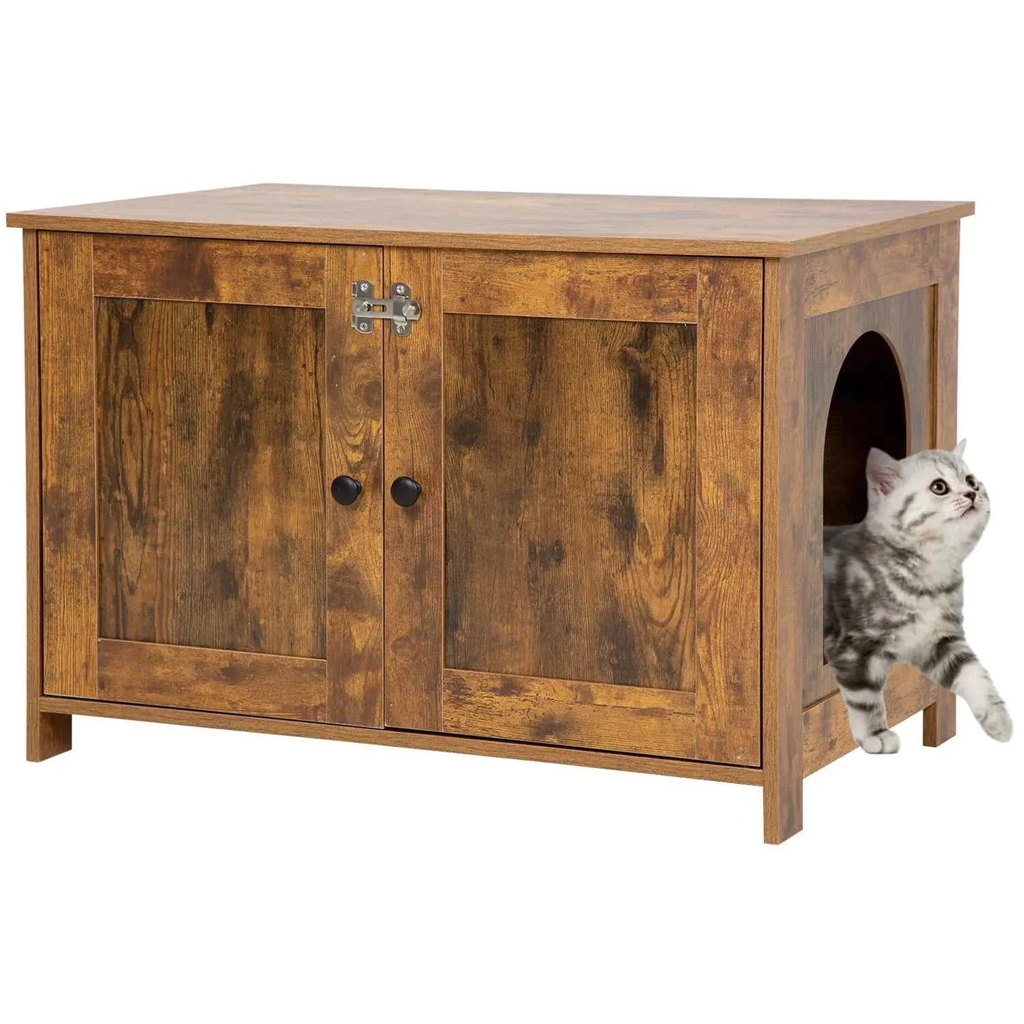 BestPet Cat Litter Box Enclosure Furniture HiddenWooden Cat Washroom Furniture Storage Cabinet Pet Crate House End Table with Removable DividerLarge EnoughFit Most Cats and Litter Box - luxuryhomedecoridea.com