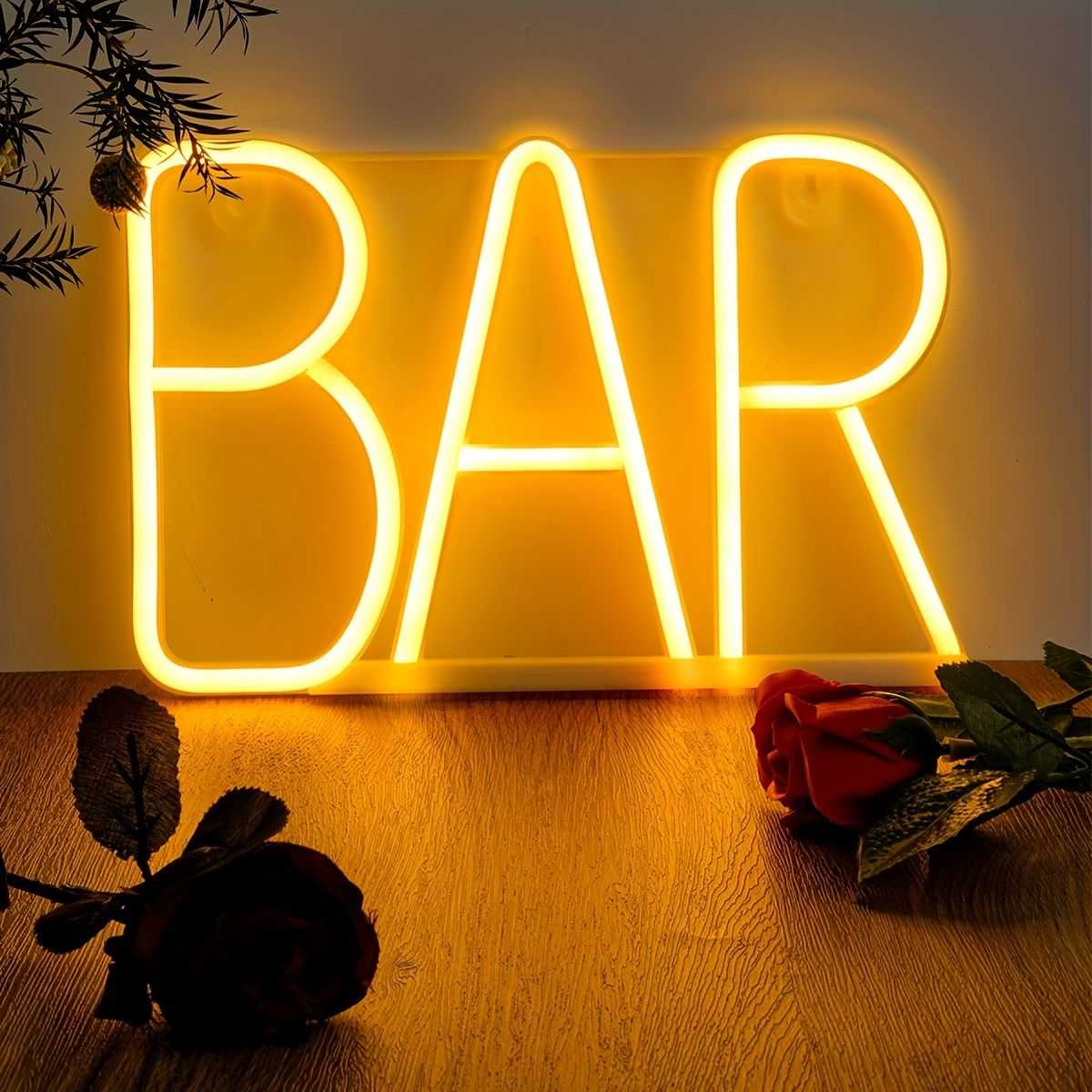 1pc, BAR Neon Light, LED Business Bar Sign Light On Off Switch Open Bright Light Neon, Without Battery - luxuryhomedecoridea.com