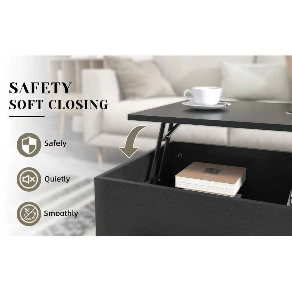 Lift-Top Coffee Table with Storage Center Tables Hidden Compartment & 2 Drawers, Sofa Table For Living Room - luxuryhomedecoridea.com
