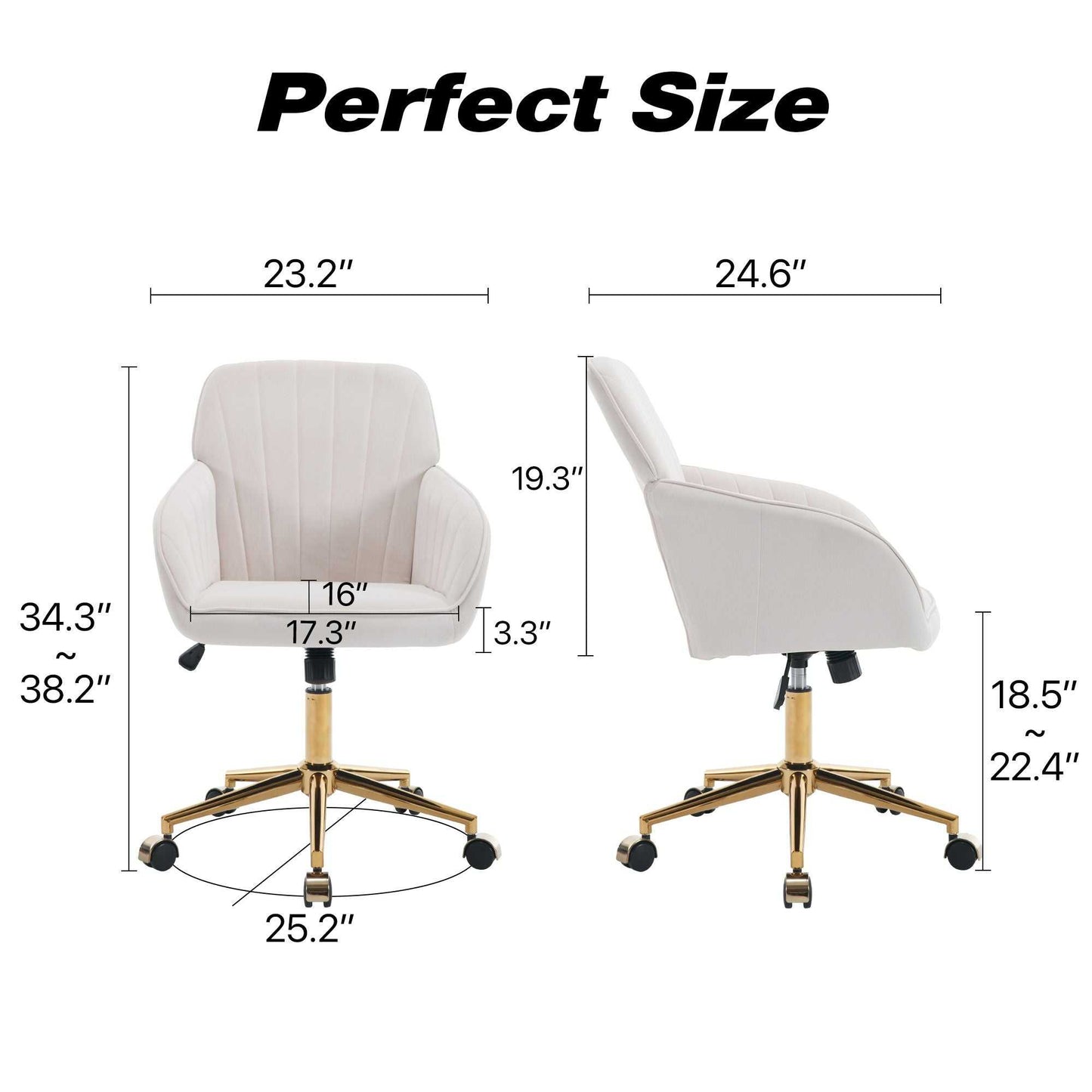 TY Adjustable Office Chair, Home Bedroom, Ergonomic Swivel Chair, Backrest Seat, Comfortable for Long Sitting - luxuryhomedecoridea.com