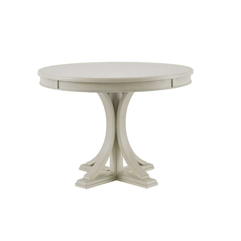 44" Round Dining Table, Solid Wood Finish Classic Design For Dining room, Antique Cream - luxuryhomedecoridea.com