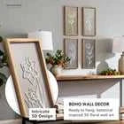 3D Wooden Bathroom Wall Decor (Set of 4) Lightweight, Ready-to-Hang Framed Wall Art For Living Room, Bedroom, or Office - Premium Boho Botanical Farmhouse Decorations - Gift-Boxed - luxuryhomedecoridea.com