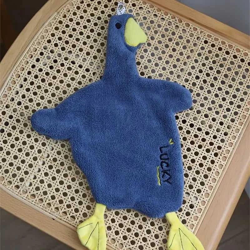 Cute Duck Hand Towel with Seamless Hook (1pc) - luxuryhomedecoridea.com