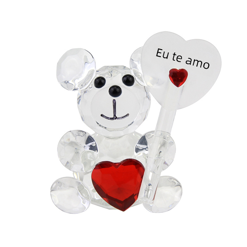 Creative Crystal Bear Figurine for Home Decor