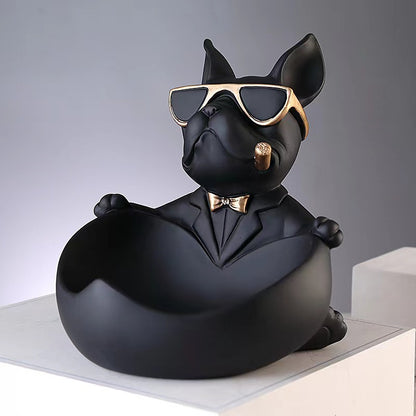 Key Holder and Decorative Tray with Bulldog Design