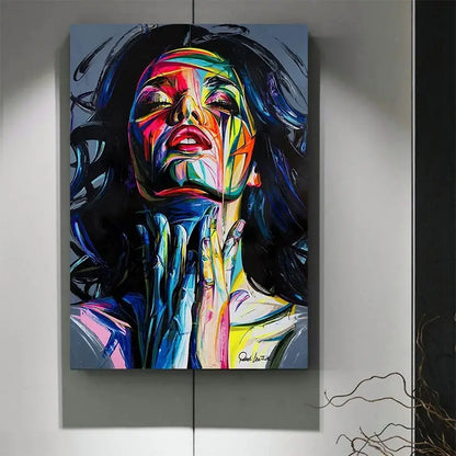 Colorful Abstract Woman Canvas Painting Wall Art 19.7x27.6"