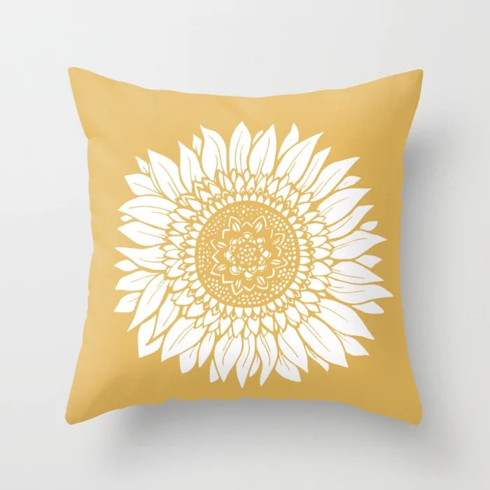 Yellow Cartoon Checkered Cushion Cover for Home Decor