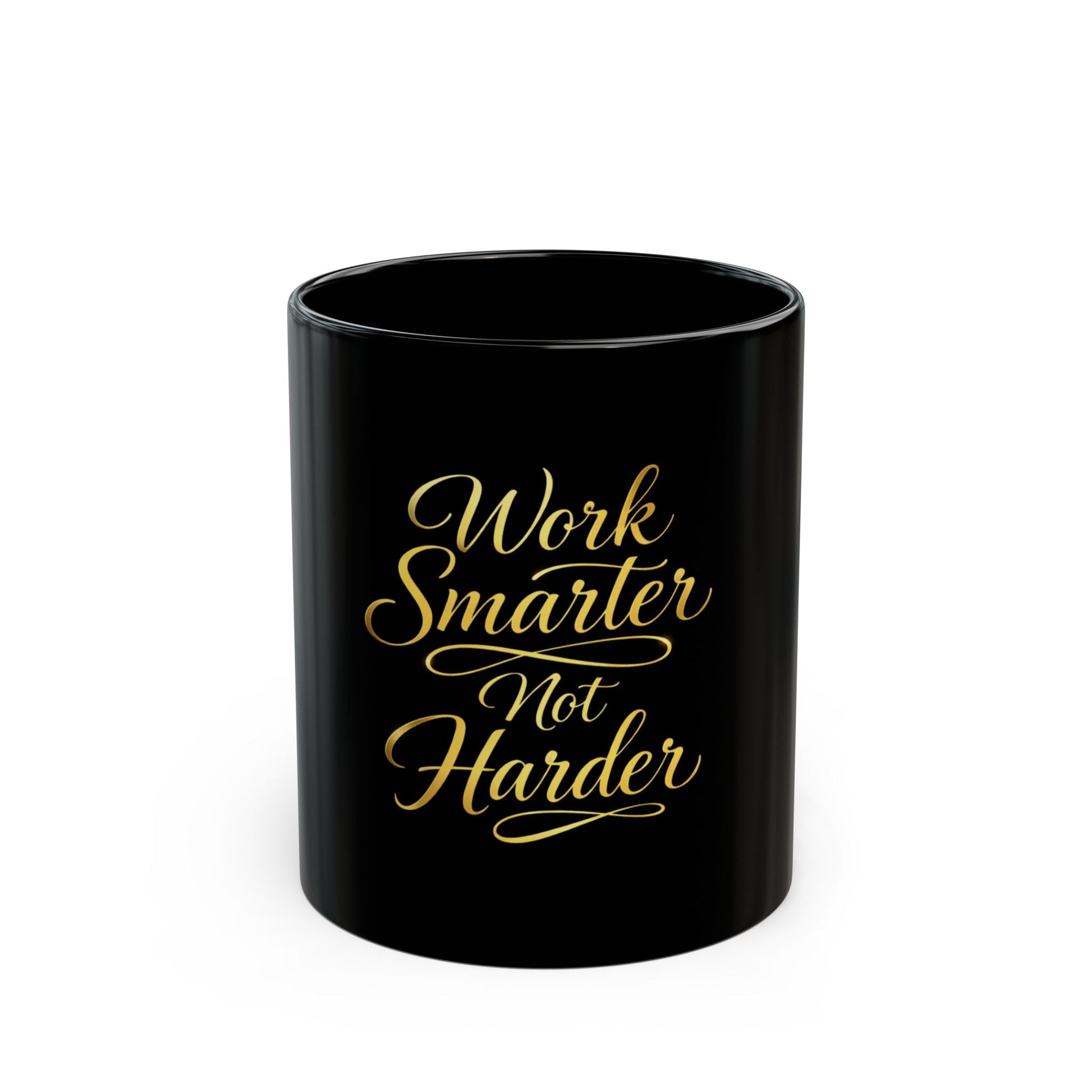 Work Smarter Not Harder Black Coffee Mug – Motivational Office Gift (11oz/15oz) - luxuryhomedecoridea.com