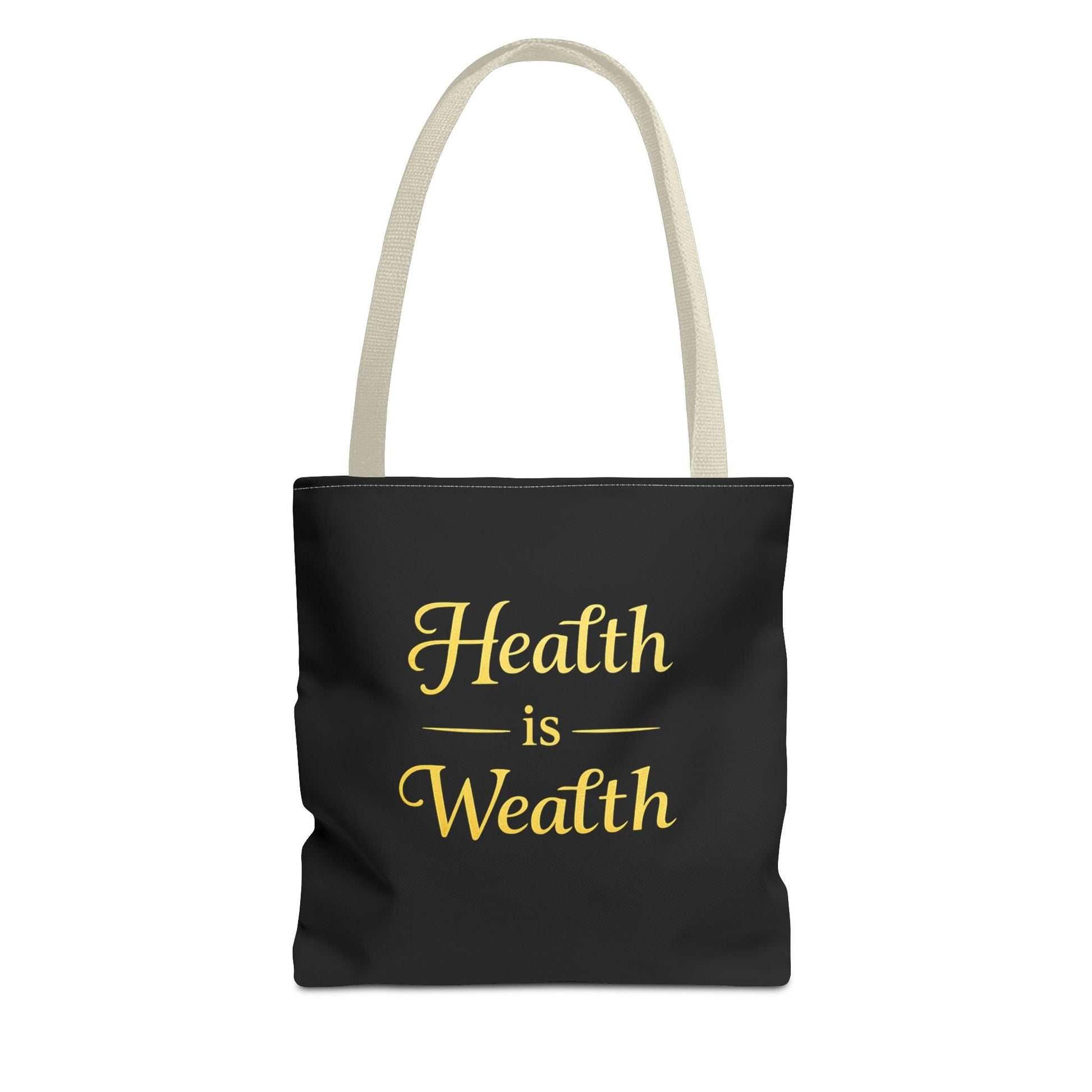 Health Is Wealth Tote Bag — Inspirational Wellness Grocery & Everyday Carry Tote - luxuryhomedecoridea.com