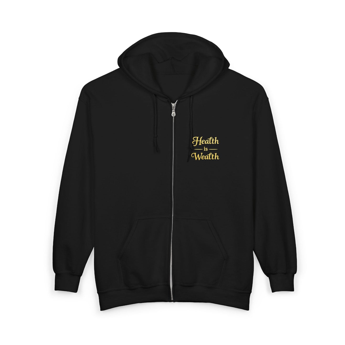 Health Is Wealth Zip Hoodie — Inspirational Wellness Hooded Sweatshirt - luxuryhomedecoridea.com