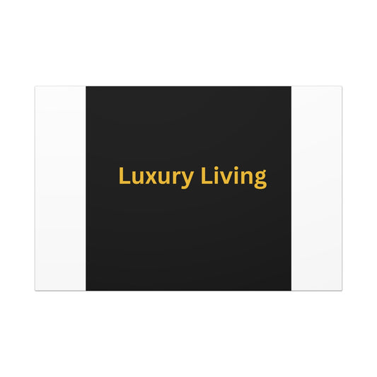 Luxury Living Canvas Wrap — Modern Gold Text Wall Art - luxuryhomedecoridea.com