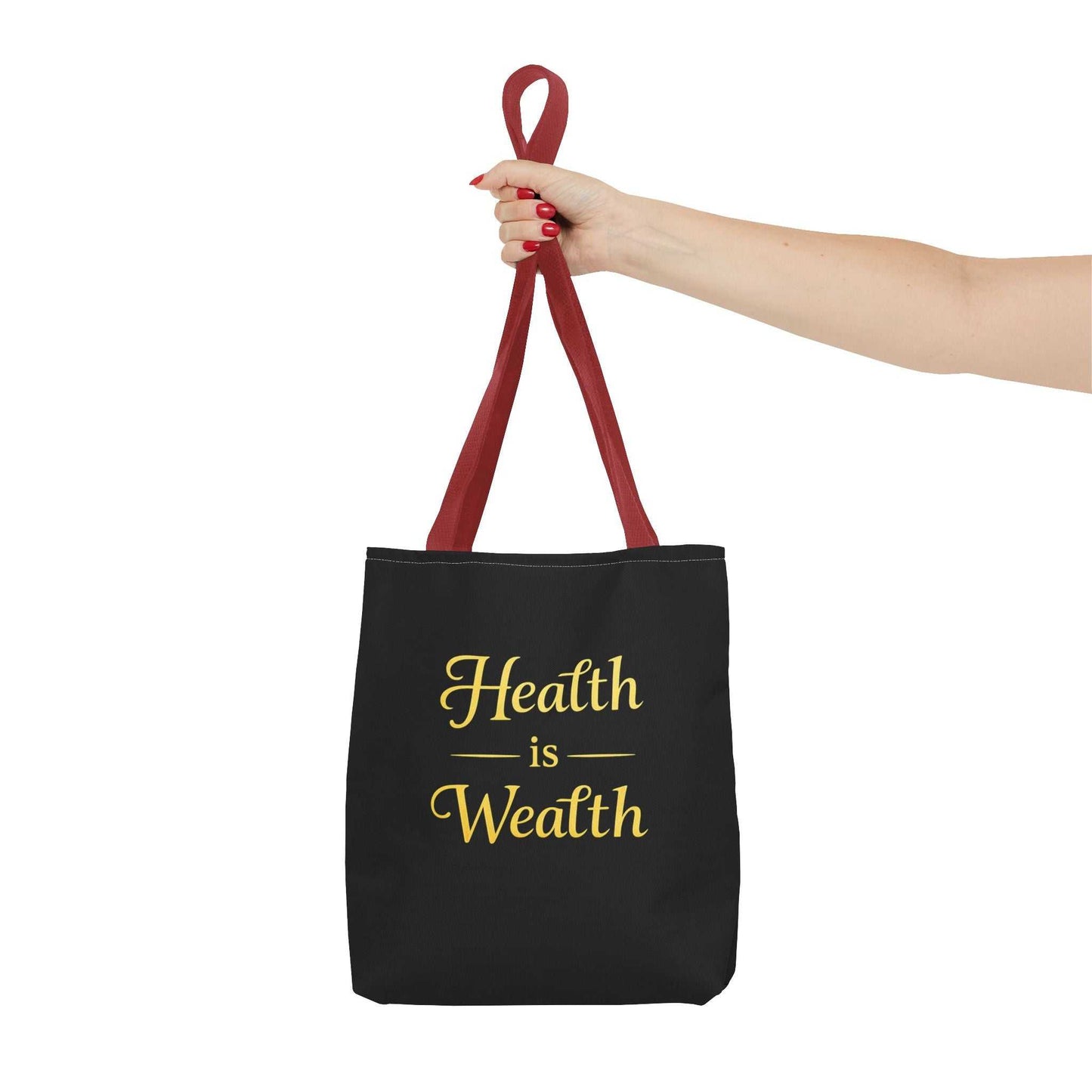 Health Is Wealth Tote Bag — Inspirational Wellness Grocery & Everyday Carry Tote - luxuryhomedecoridea.com