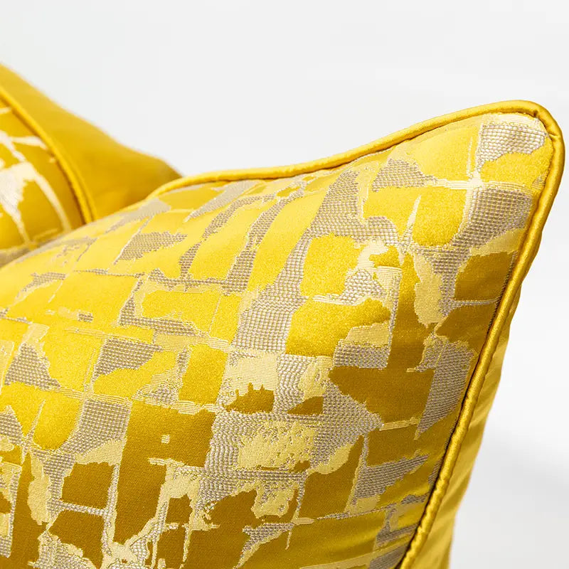 Golden Geometric Square Pillowcase for Home Decor