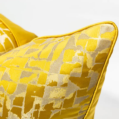 Golden Geometric Square Pillowcase for Home Decor
