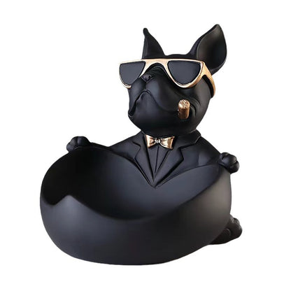 Key Holder and Decorative Tray with Bulldog Design