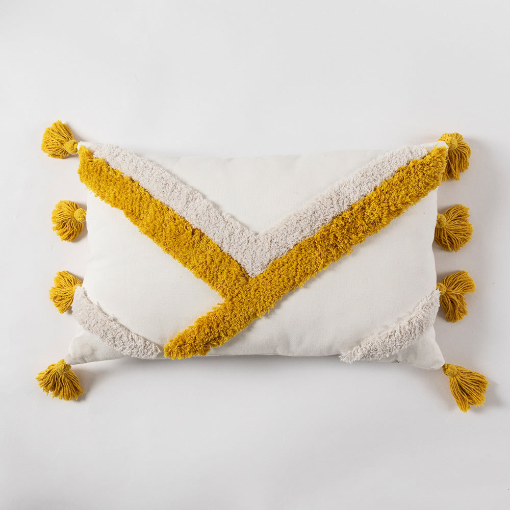 Bohemian Colorful Geometric Embroidered Throw Pillow
