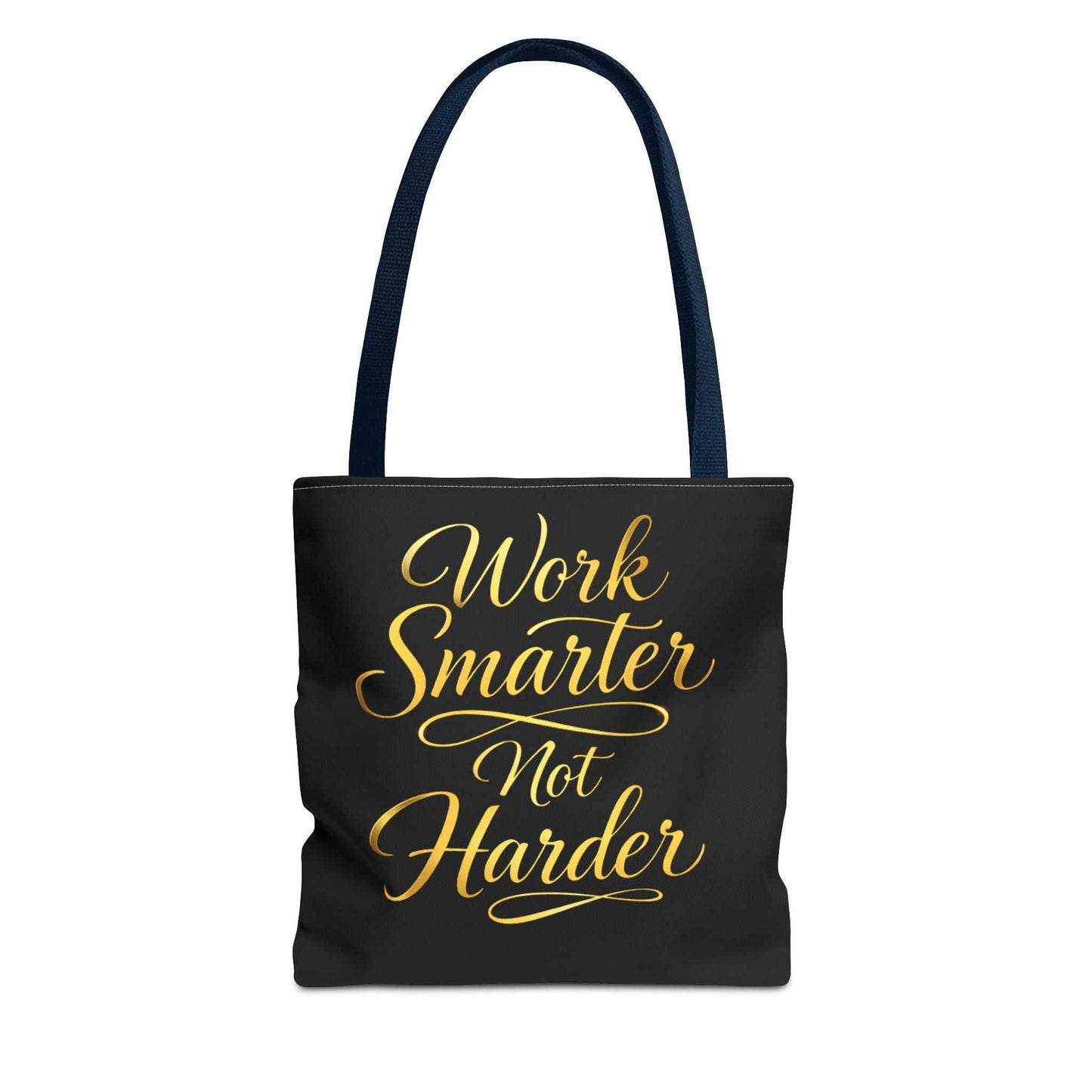 Tote Bag — "Work Smarter Not Harder" Gold Script Motivational Tote - luxuryhomedecoridea.com