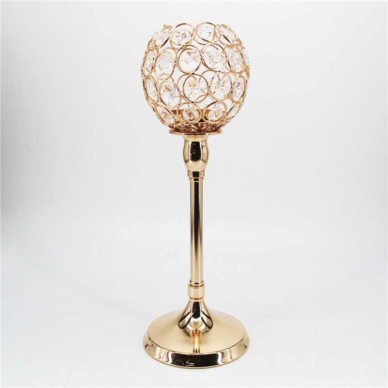 Creative Gold Crystal Candle Holder for Romantic Decor