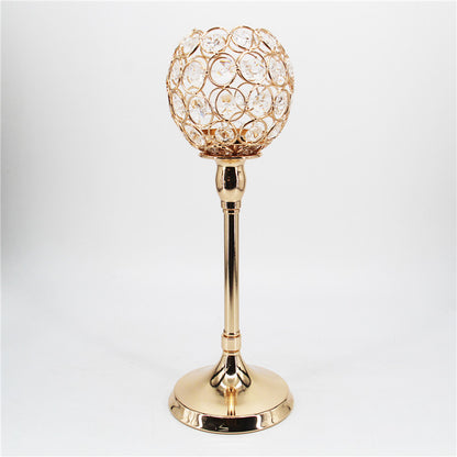 Creative Gold Crystal Candle Holder for Romantic Decor