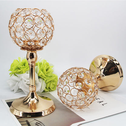 Creative Gold Crystal Candle Holder for Romantic Decor