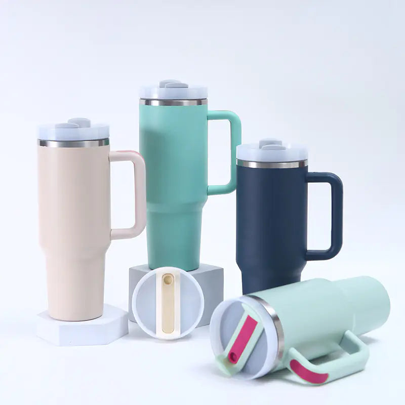1200ML Insulated Travel Mug with Handle and Straw
