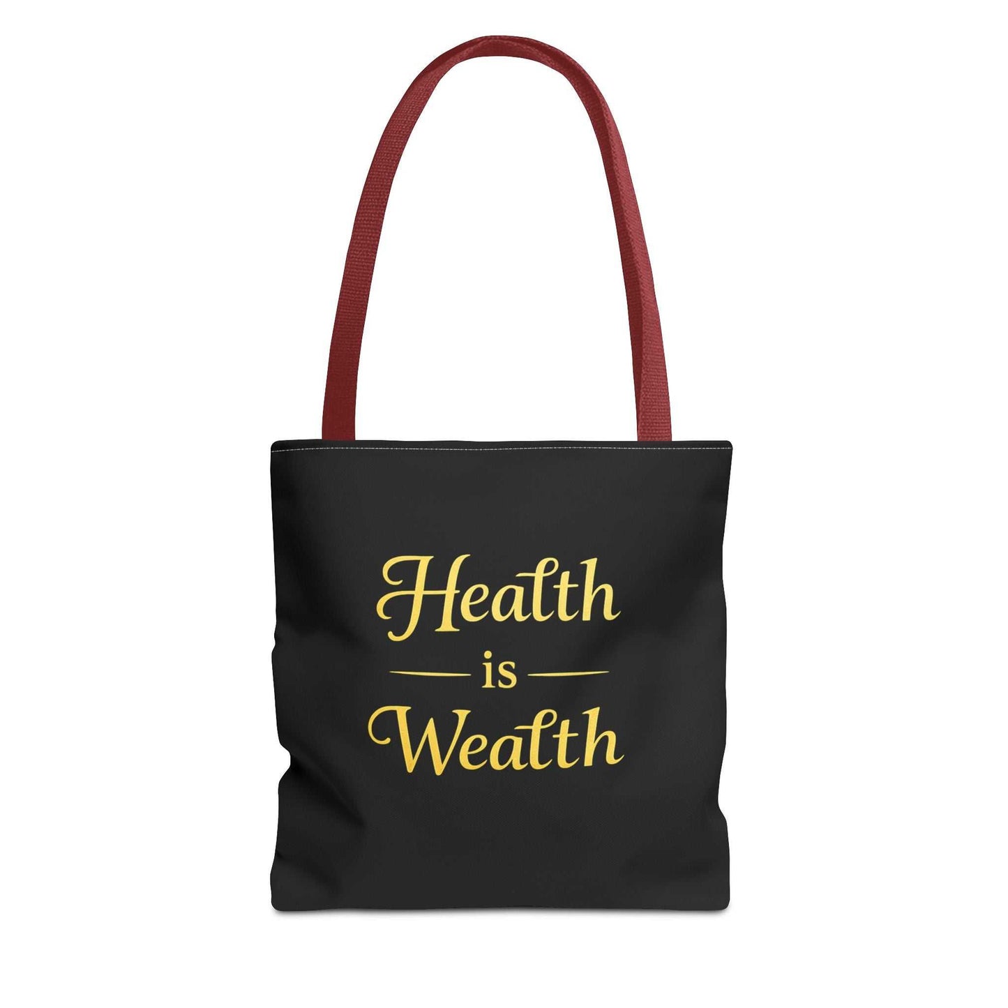 Health Is Wealth Tote Bag — Inspirational Wellness Grocery & Everyday Carry Tote - luxuryhomedecoridea.com
