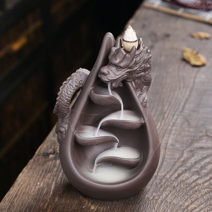 Chinese Dragon Backflow Incense Burner Home Decor
