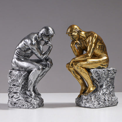 European Thinker Sculpture - Creative Home Decor Accent