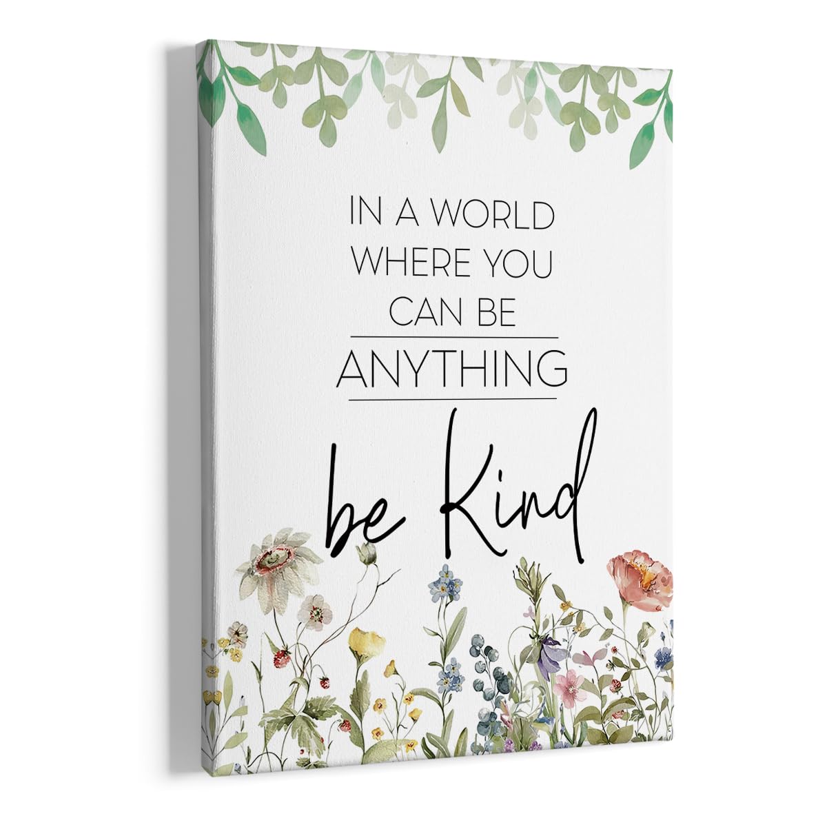HIWX Be Kind Inspirational Wall Art Decor Be Kind Sign Office Framed Canvas Wall Art DecorOffice Decor Wall Motivational Eucalyptus Positive Wall Art Decoration For Bathroom Office Bedroom 11x14（Be kind2）