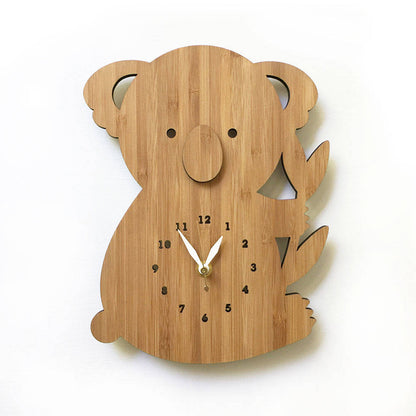Bamboo Koala Bear Wall Clock - Quartz Decoration Clock