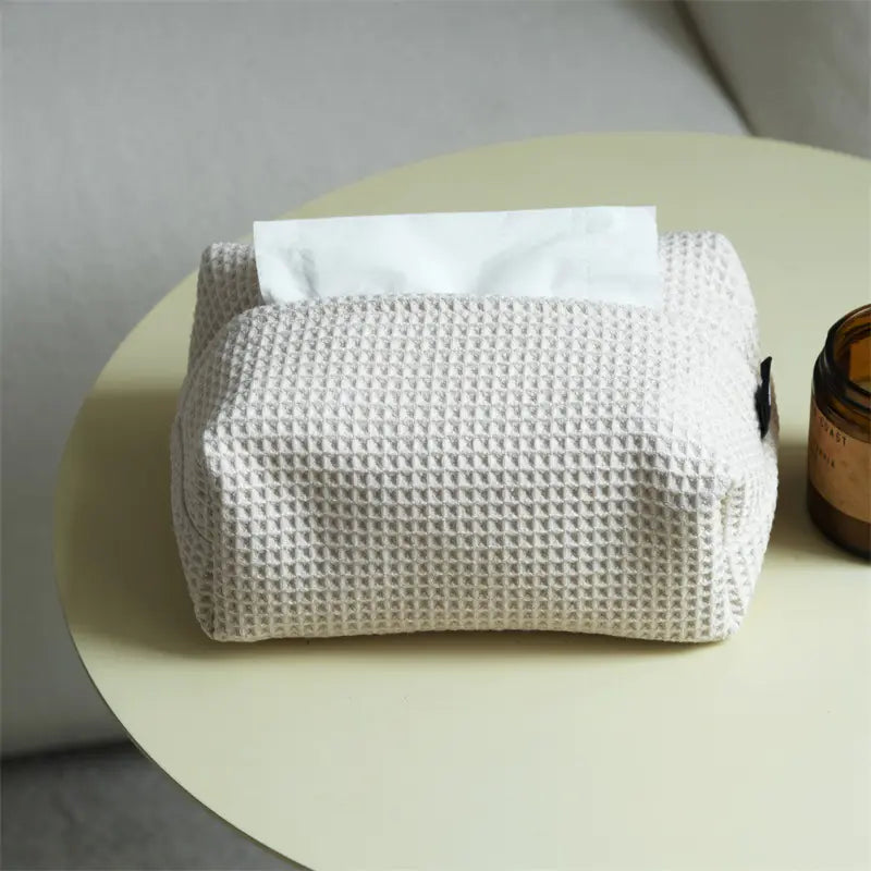 Modern Minimalist Waffle Tissue Box for Home & Office