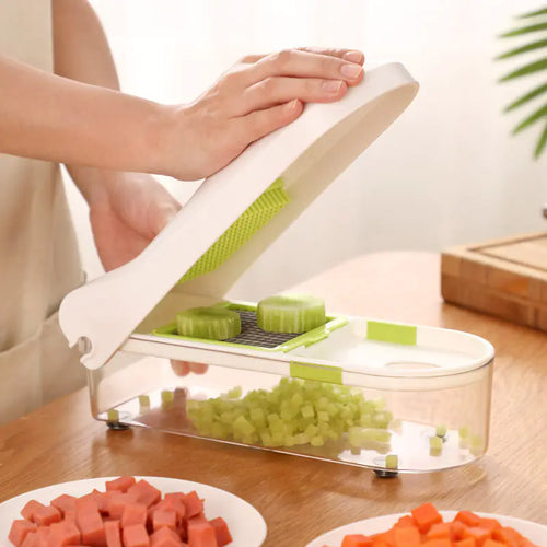 Multi-Functional Vegetable Cutter with Onion Dicer