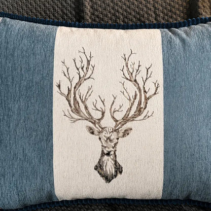 Moose Pattern Jacquard Throw Pillow Cover (1pc)
