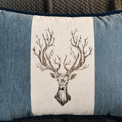 Moose Pattern Jacquard Throw Pillow Cover (1pc)