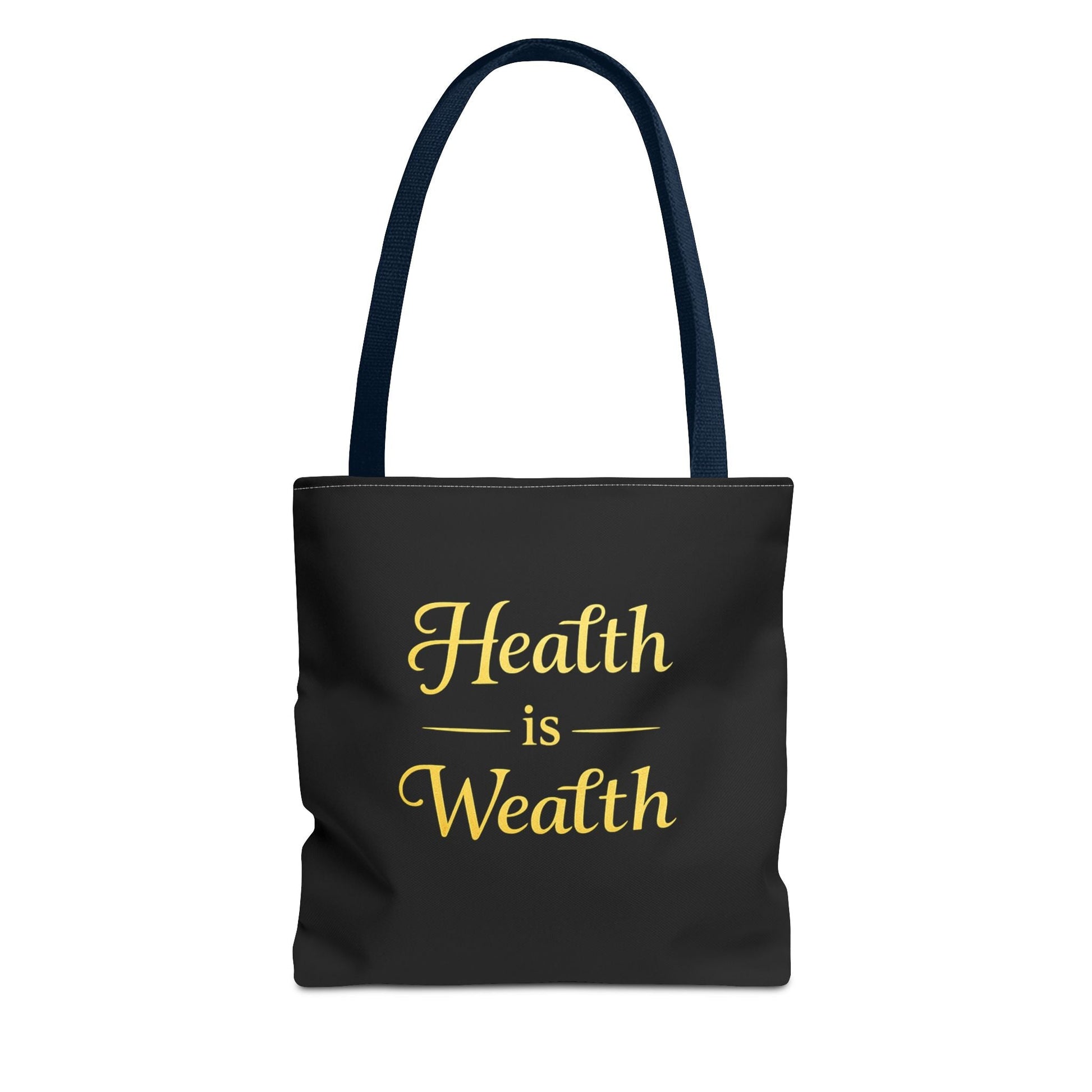 Health Is Wealth Tote Bag — Inspirational Wellness Grocery & Everyday Carry Tote - luxuryhomedecoridea.com