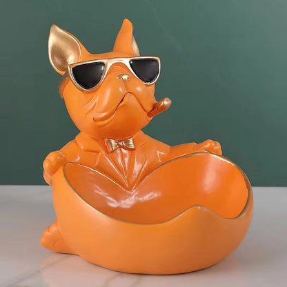 Key Holder and Decorative Tray with Bulldog Design