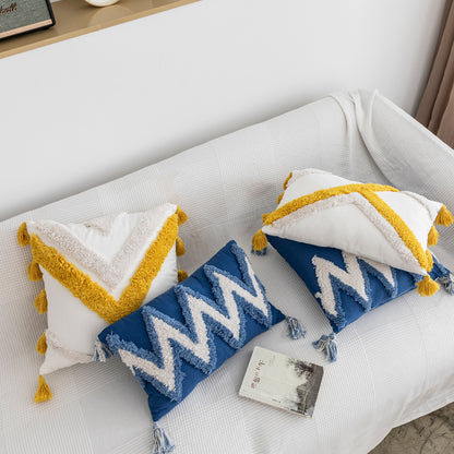 Bohemian Colorful Geometric Embroidered Throw Pillow