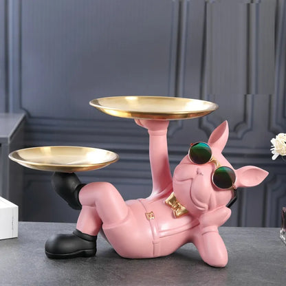 Decorative Dog Key Tray and Storage Organizer