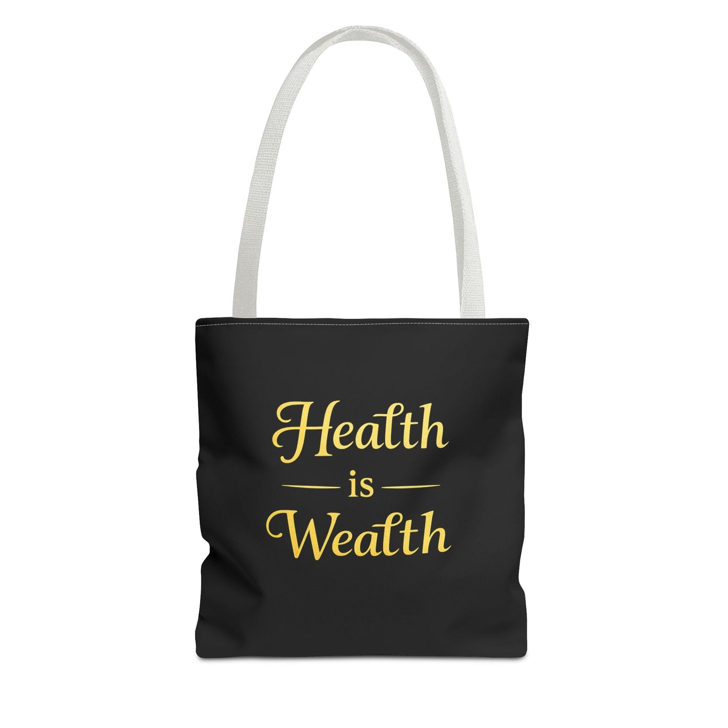 Health Is Wealth Tote Bag — Inspirational Wellness Grocery & Everyday Carry Tote - luxuryhomedecoridea.com