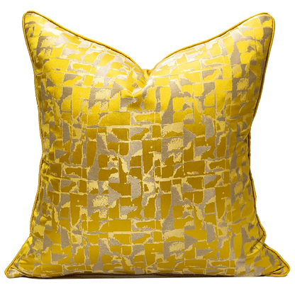 Golden Geometric Square Pillowcase for Home Decor