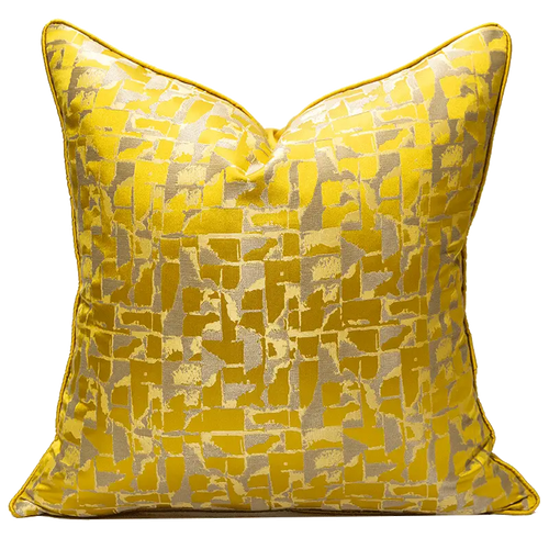 Golden Geometric Square Pillowcase for Home Decor