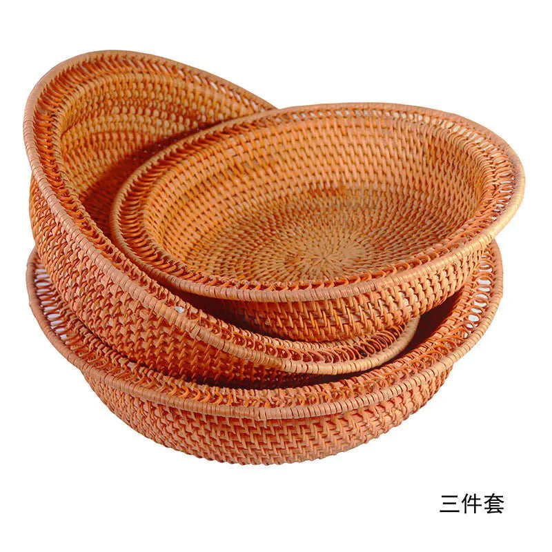 Handmade Vietnamese Wicker Candy Basket Set (3 Pieces)