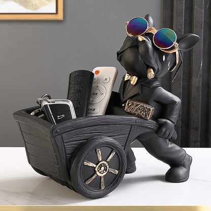 Key Holder and Decorative Tray with Bulldog Design