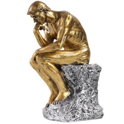 European Thinker Sculpture - Creative Home Decor Accent