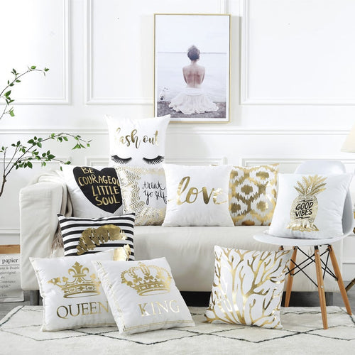 Super Soft Gilding Pillow Cover for Home Decor