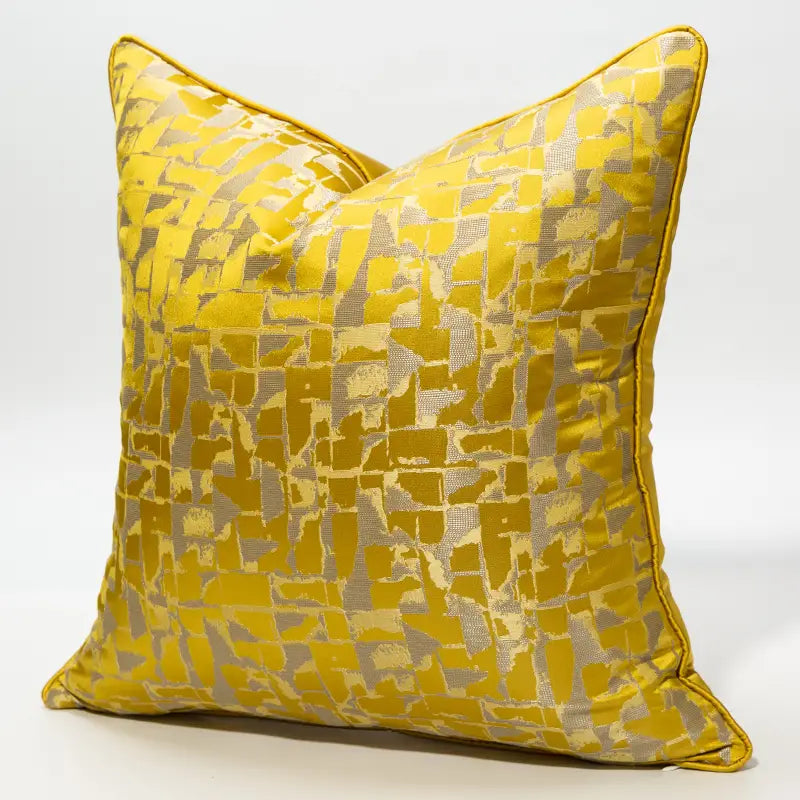 Golden Geometric Square Pillowcase for Home Decor