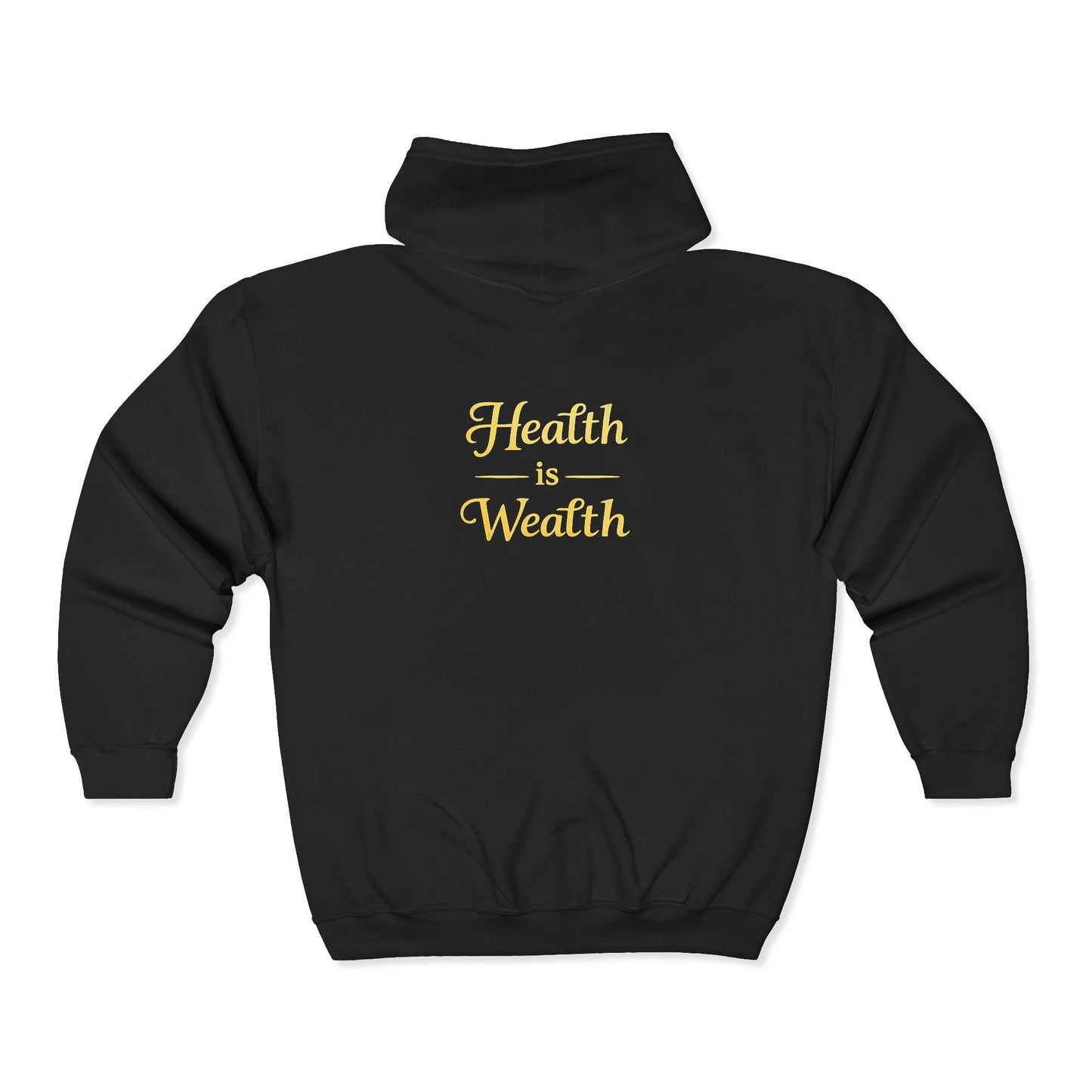 Health Is Wealth Zip Hoodie — Inspirational Wellness Hooded Sweatshirt - luxuryhomedecoridea.com