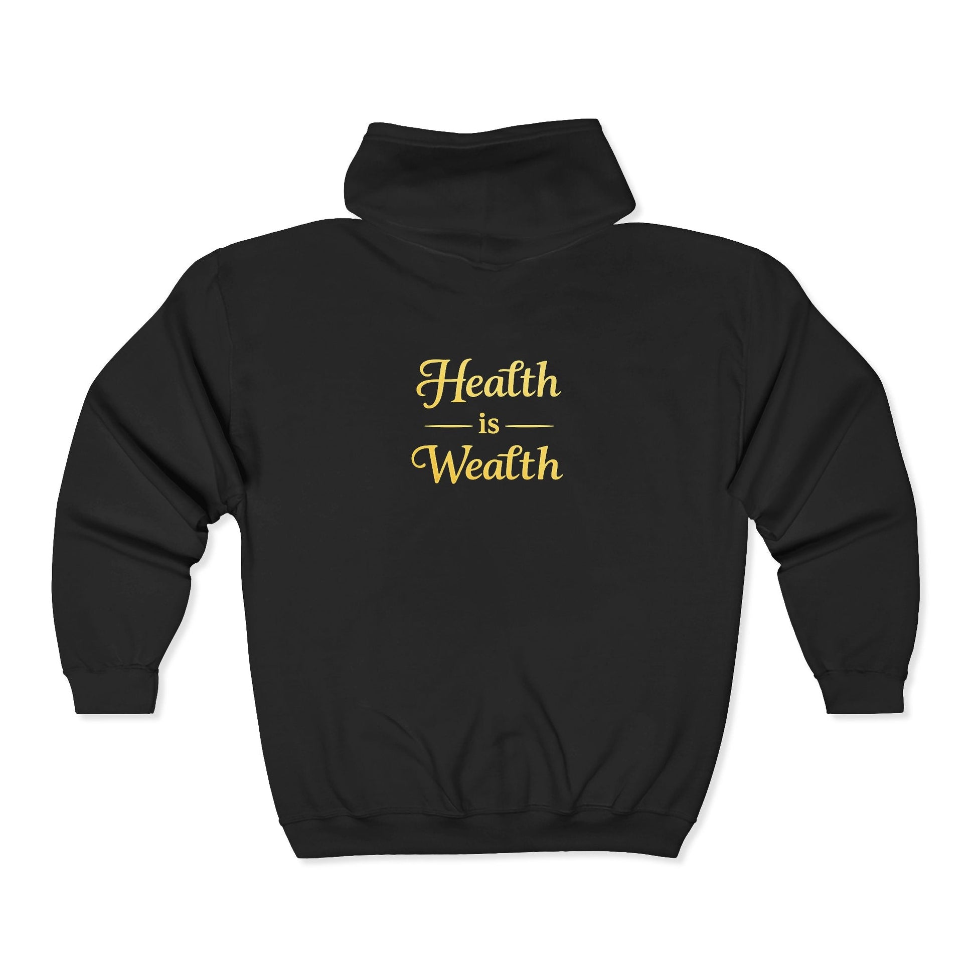 Health Is Wealth Zip Hoodie — Inspirational Wellness Hooded Sweatshirt - luxuryhomedecoridea.com