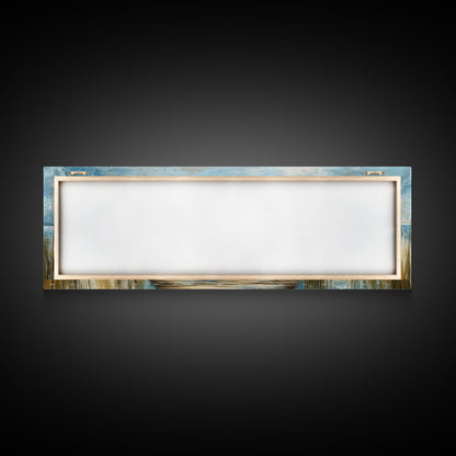 Lake Dock, Peaceful Water Scene, Serene Landscape, Rustic Nature Painting, Minimalist Home Decor, Canvas Print, Framed Canvas Print